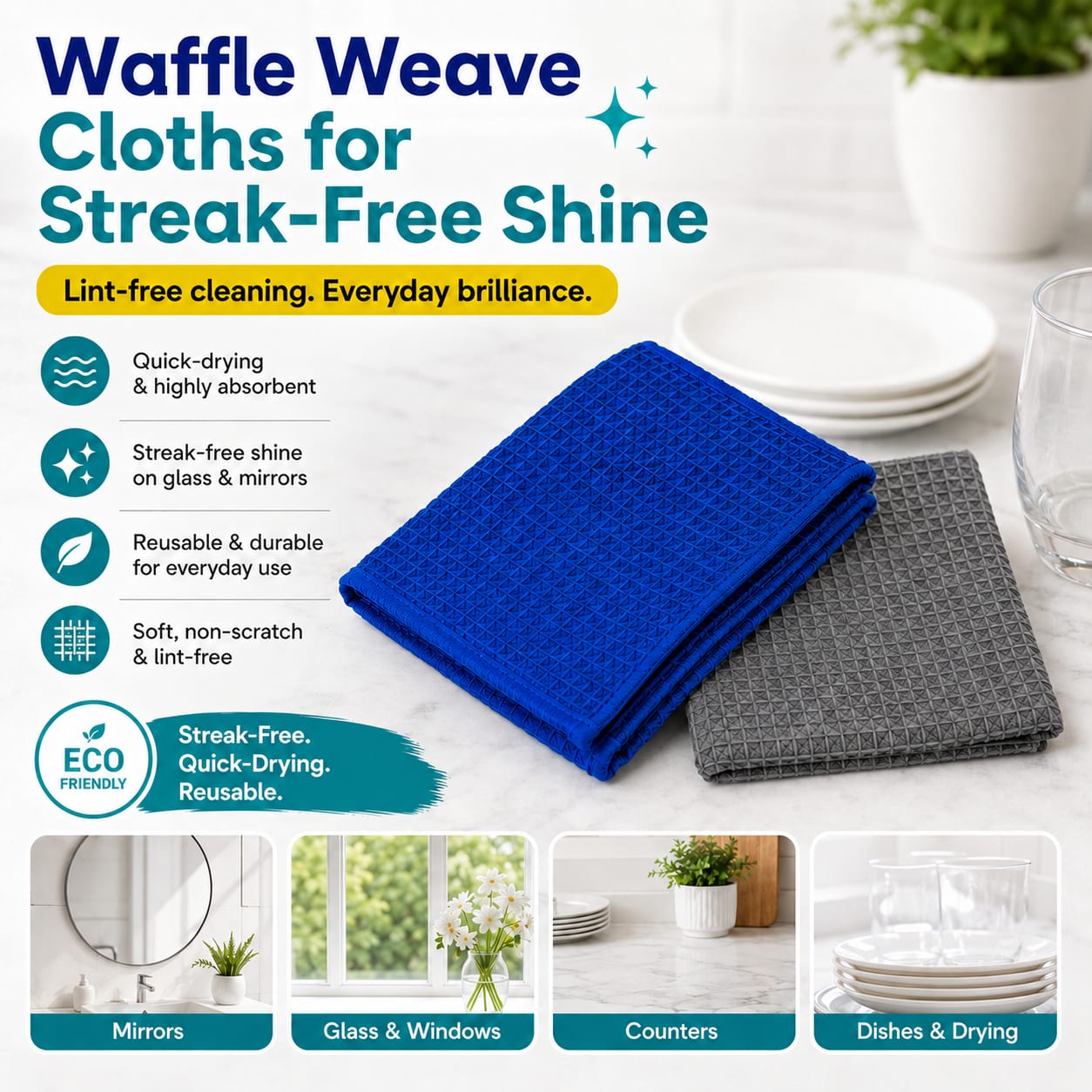 Waffle weave cloths