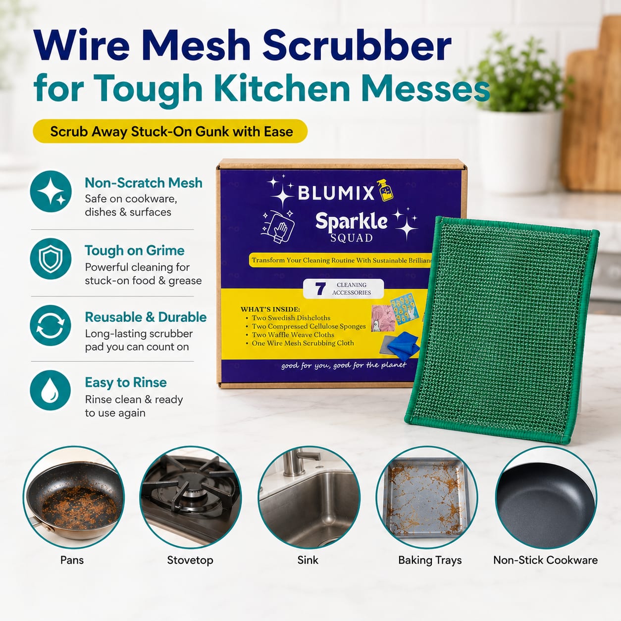 Wire mesh scrubber